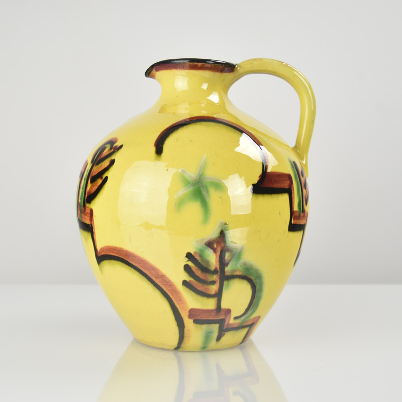 German Suprematism Art Deco Bauhaus Era Pottery Jug Vase Handpainted eBay