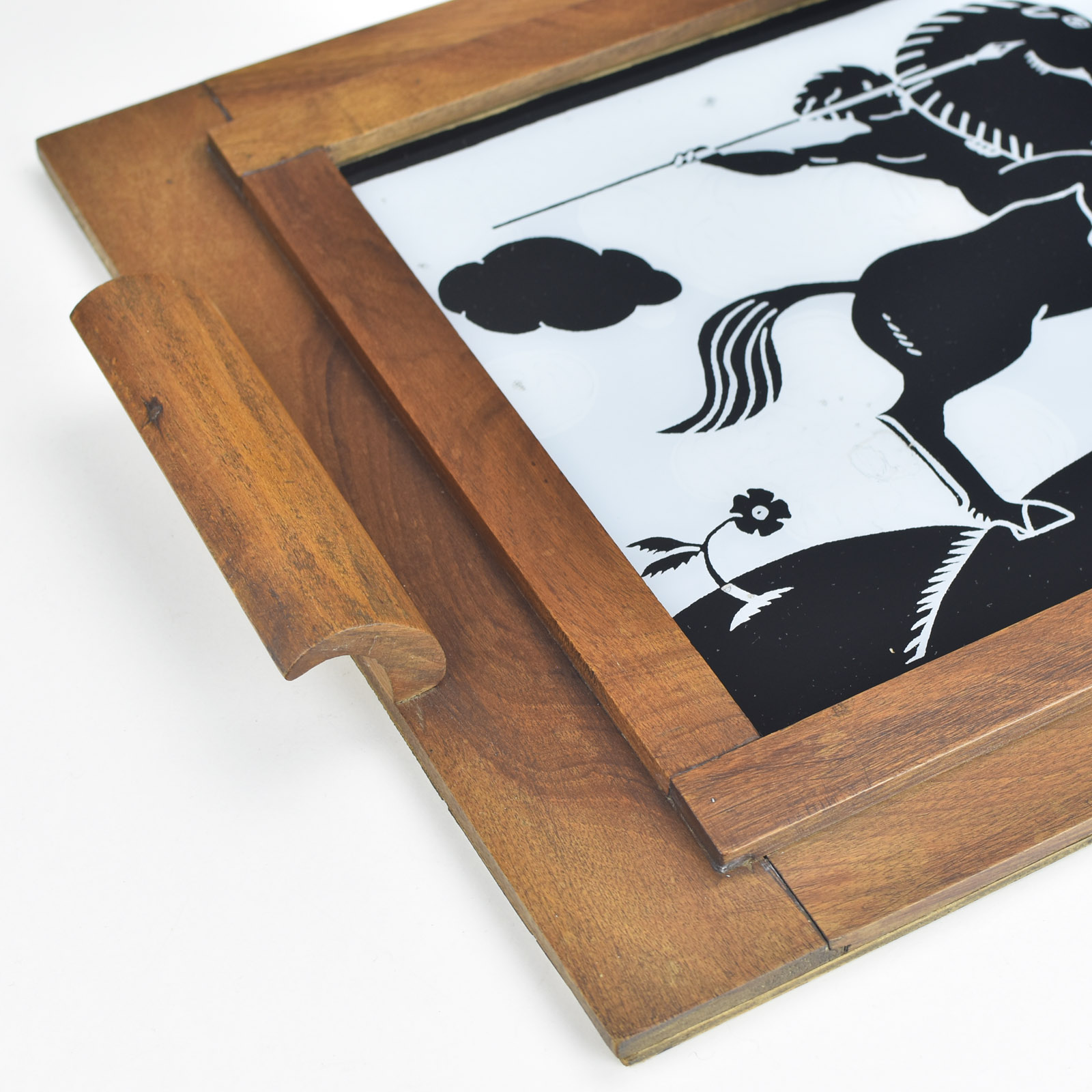 Huge French Art Deco Avantgarde Reverse Painted Glass Cocktail